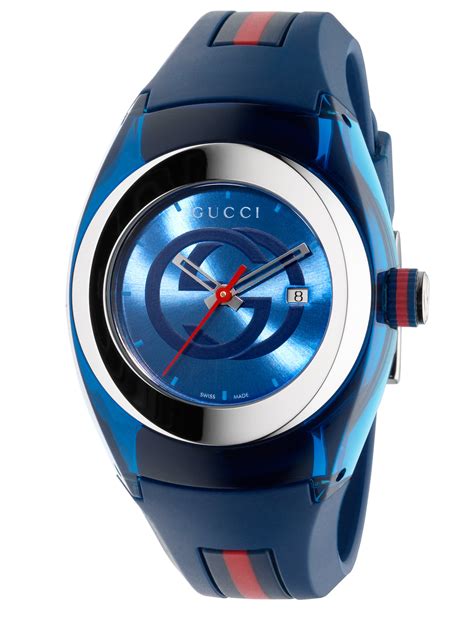 mens gucci watch blue face|gucci interlocking g watch.